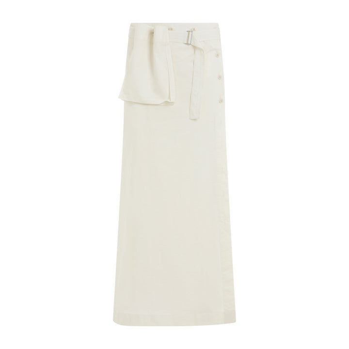 Lemon Glaze Cotton Long Wrap Skirt-1