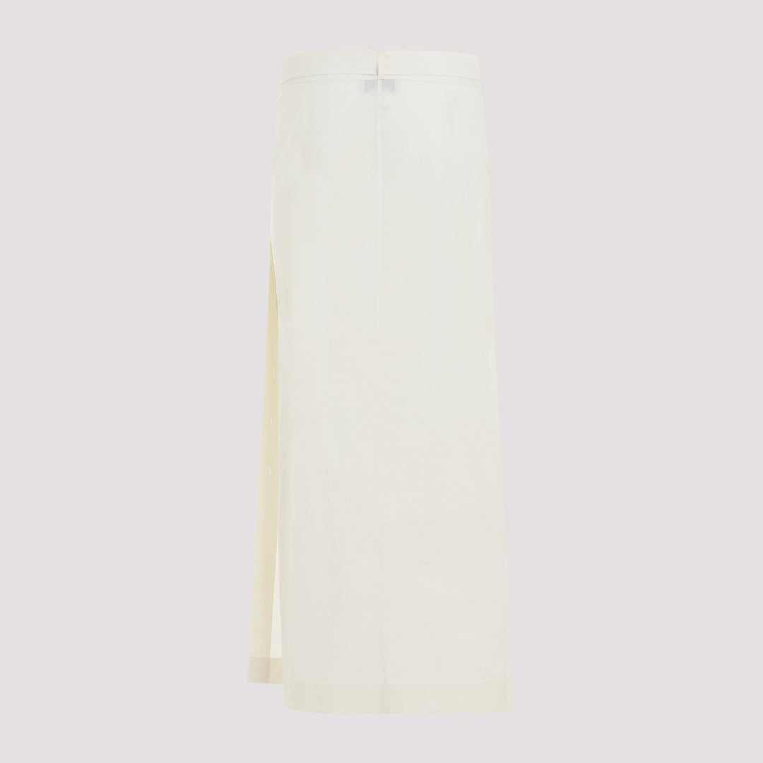 Lemon Glaze Cotton Long Wrap Skirt-3