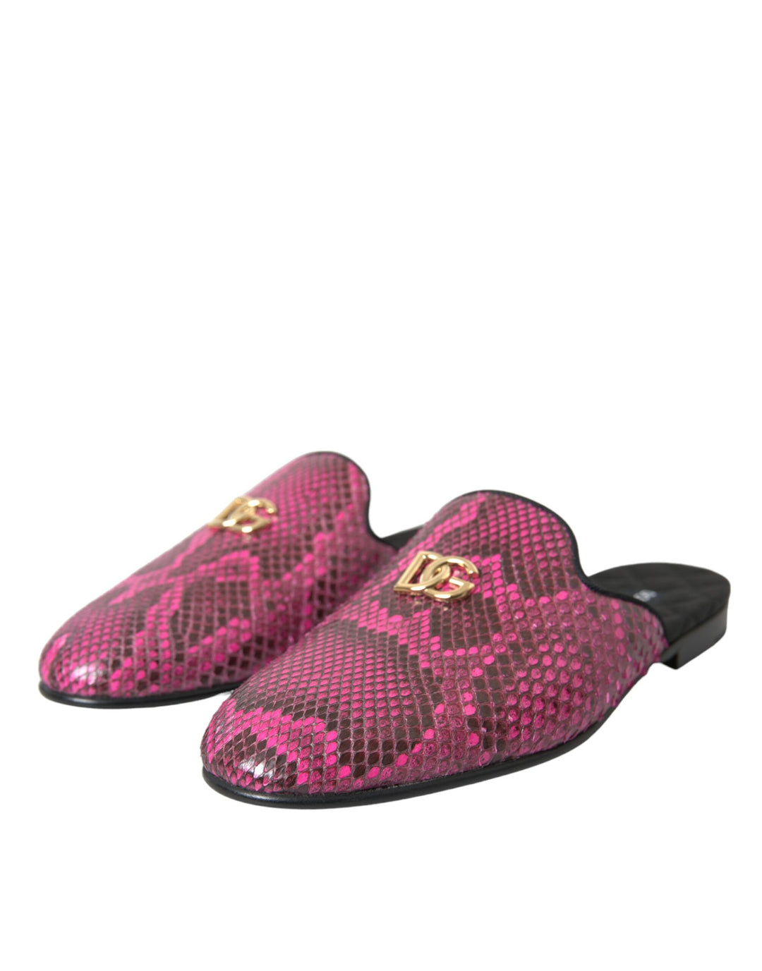 Fuchsia Python Logo Mule Flat Sandals Shoes