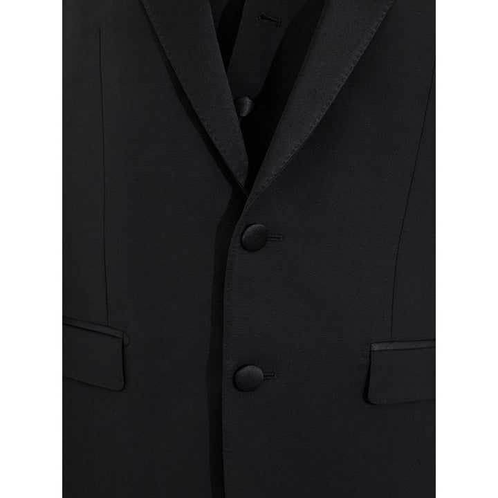 Elegant Black Wool Men's Suit