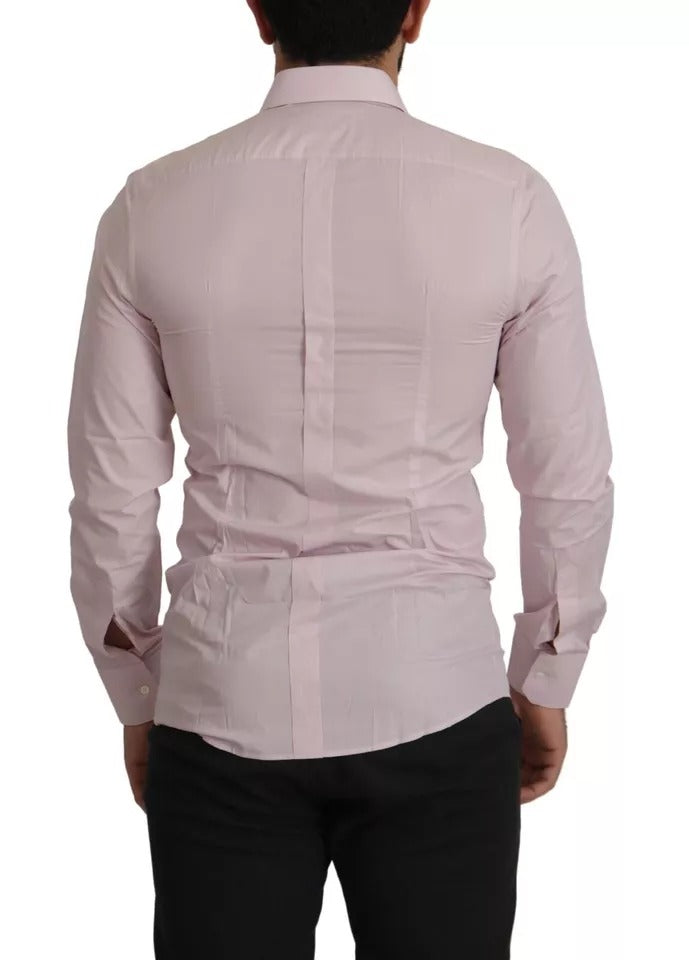 Light Pink Cotton Dress Formal Men GOLD Shirt