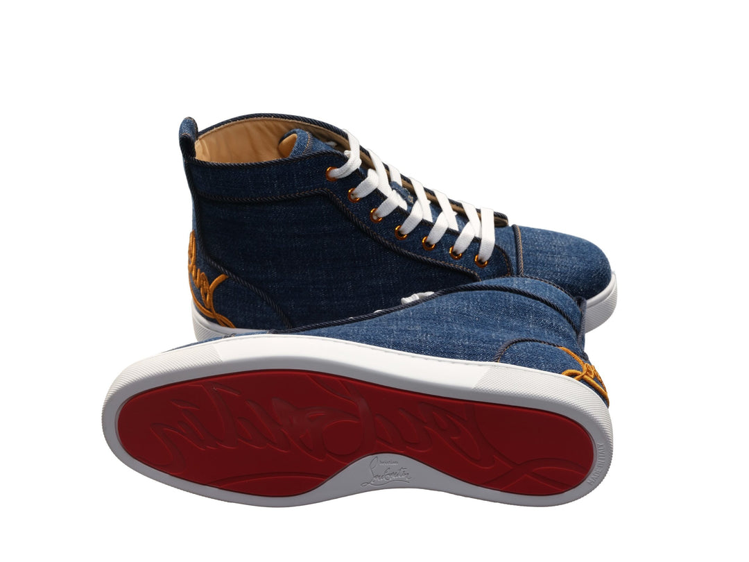 Fun Louis Flat Denim High Top Sneakers