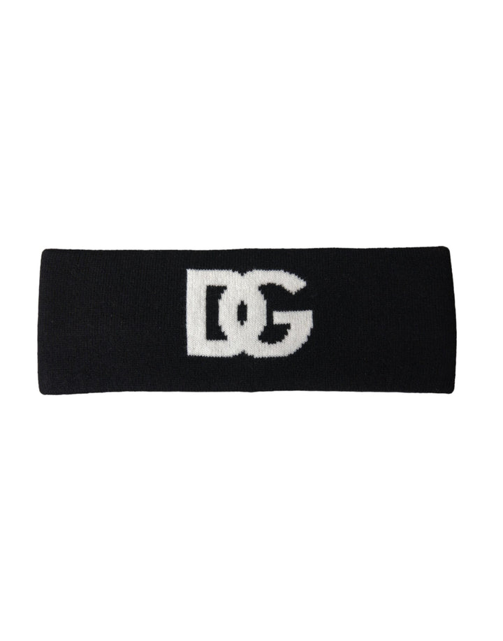 Black DG Cashmere Knitted Head Band Hat Men