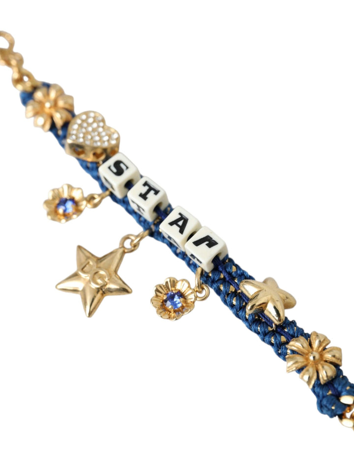 Gold Tone Brass Chain Star Fashion Bracelet