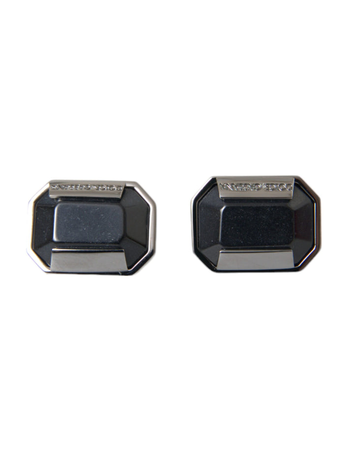 Silver Plated Brass Pin Crystal Cufflinks