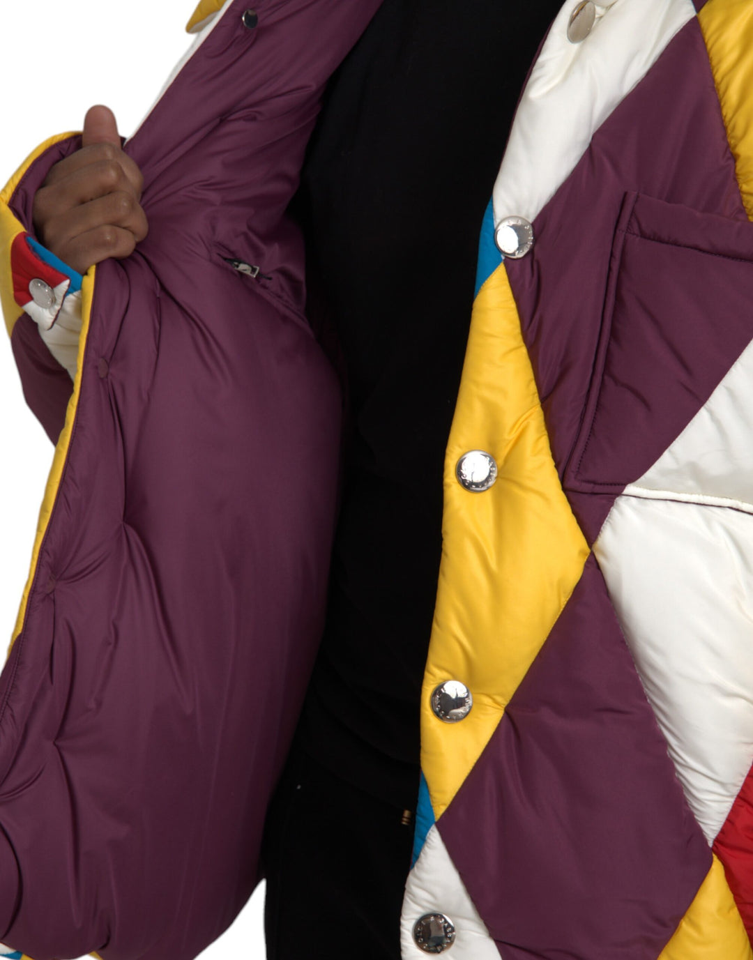 Multicolor Windbreaker Puffer Jacket Men