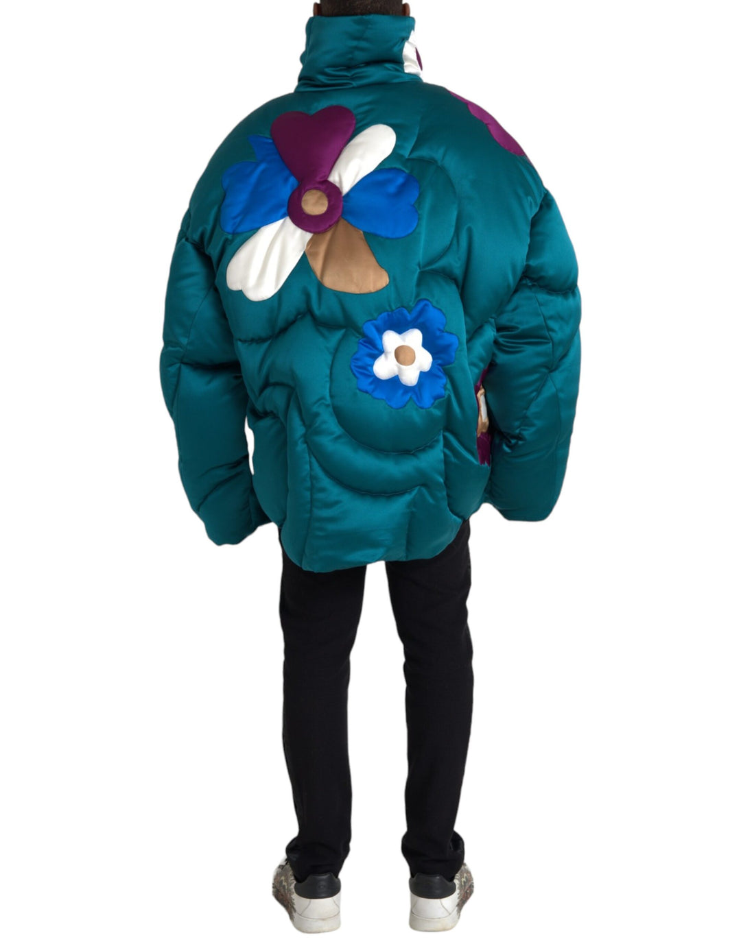 Multicolor Floral Windbreaker Puffer Jacket