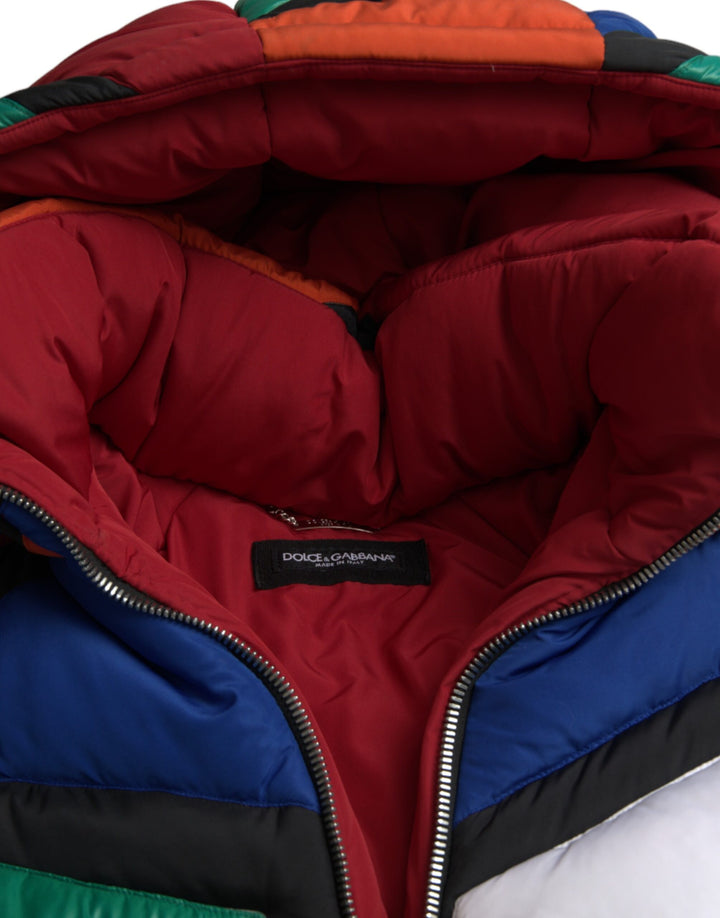 Multicolor Quilted Hooded Puffer Jacket