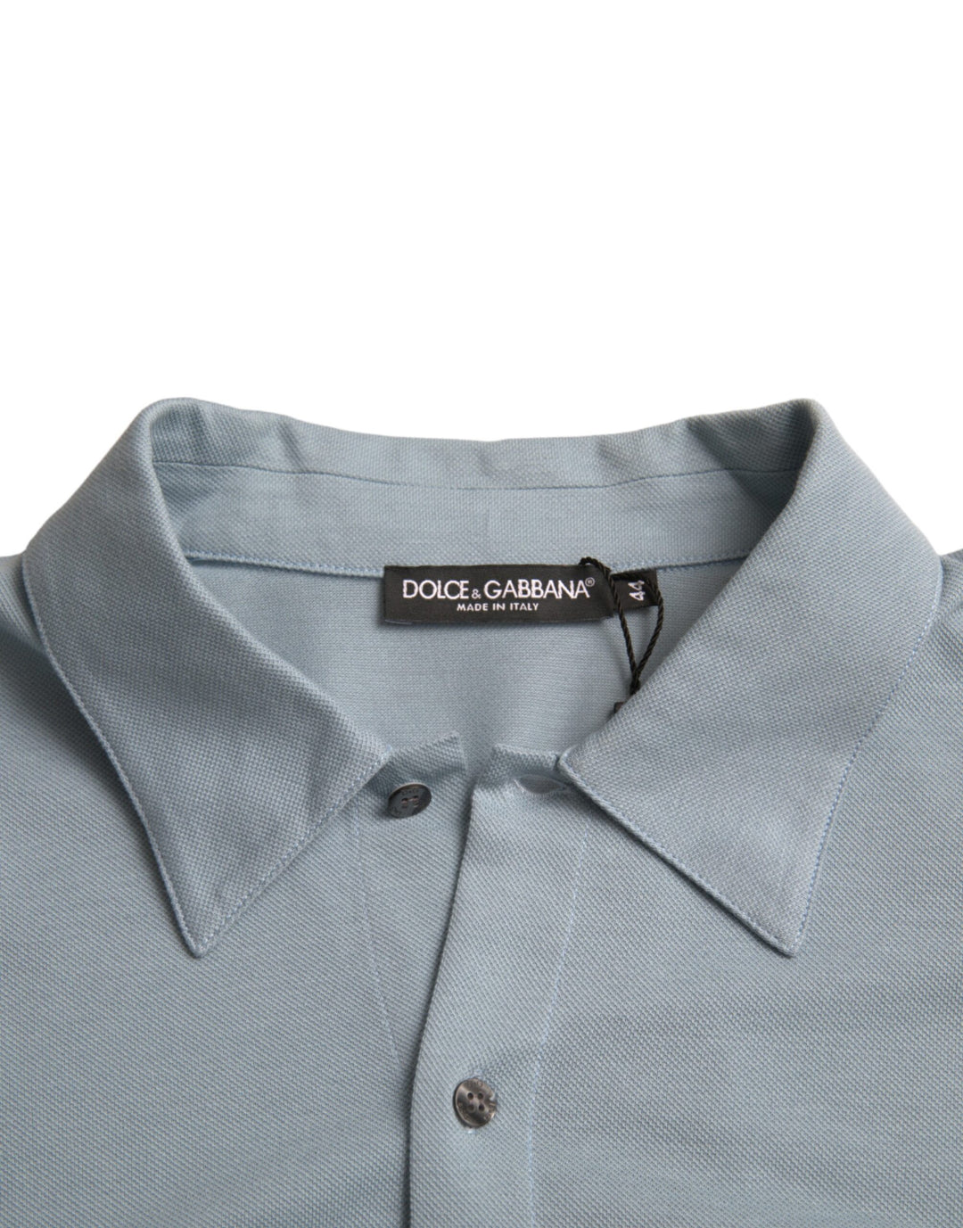 Light Blue Logo Cotton Collared Polo T-shirt