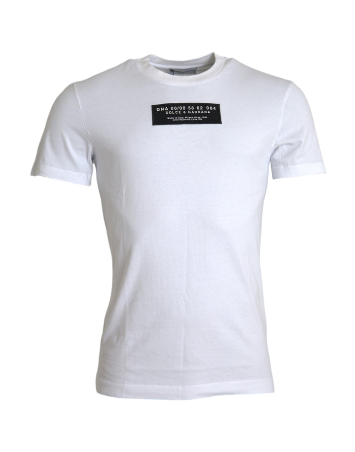 White Cotton DG Applique Men Casual T-shirt