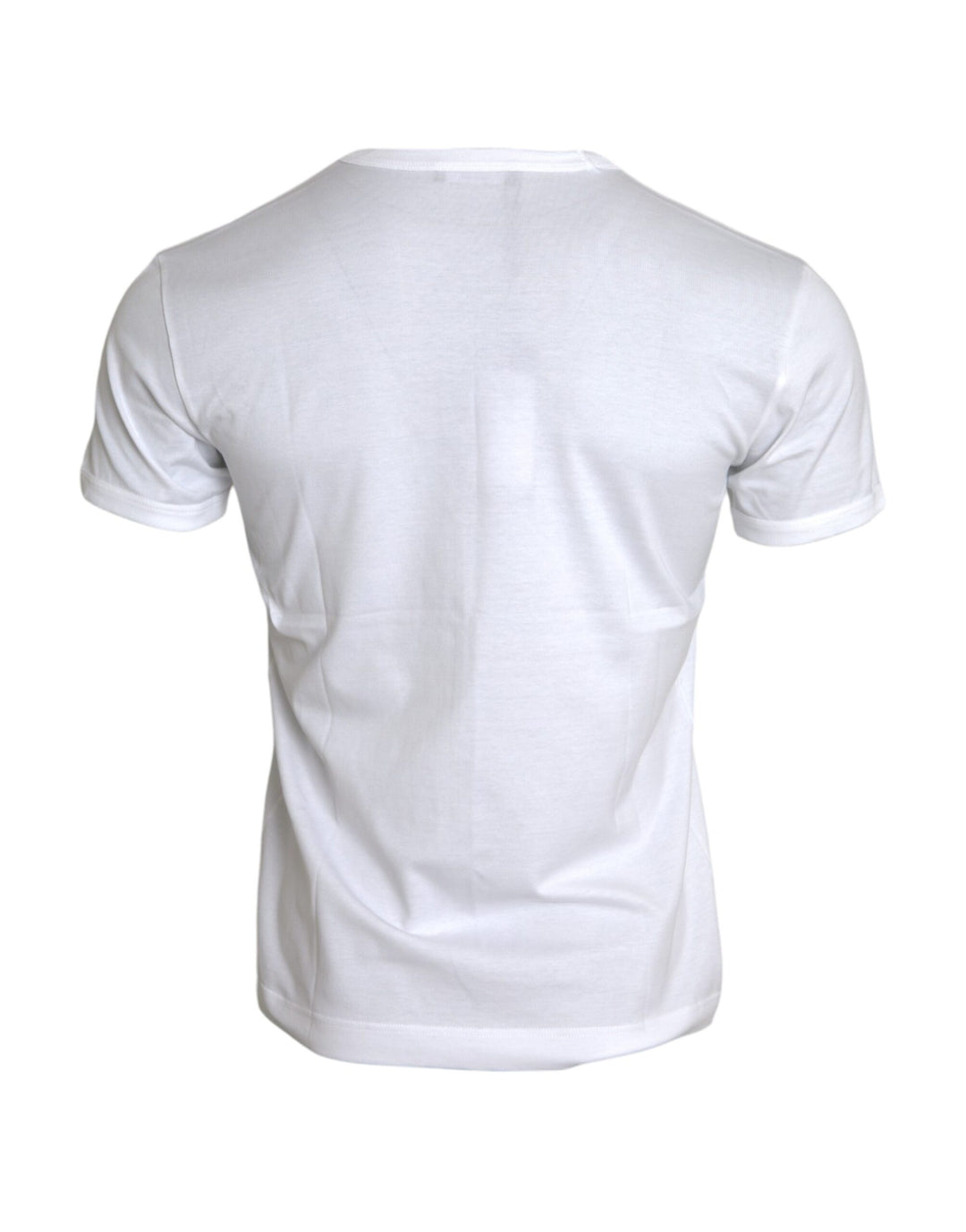 White Cotton Round Neck Short Sleeve T-shirt