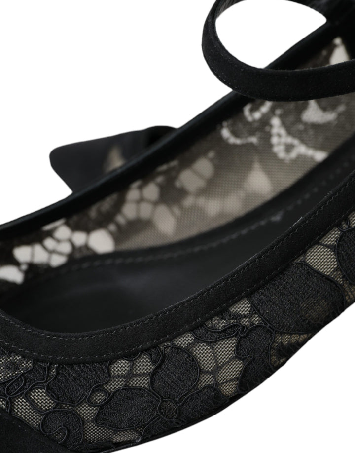 Black Taormina Lace Bellucci Flats Shoes