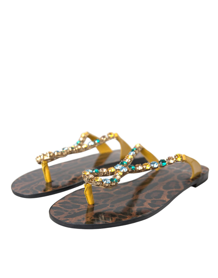 Multicolor Crystal Sandals Flip Flops Shoes