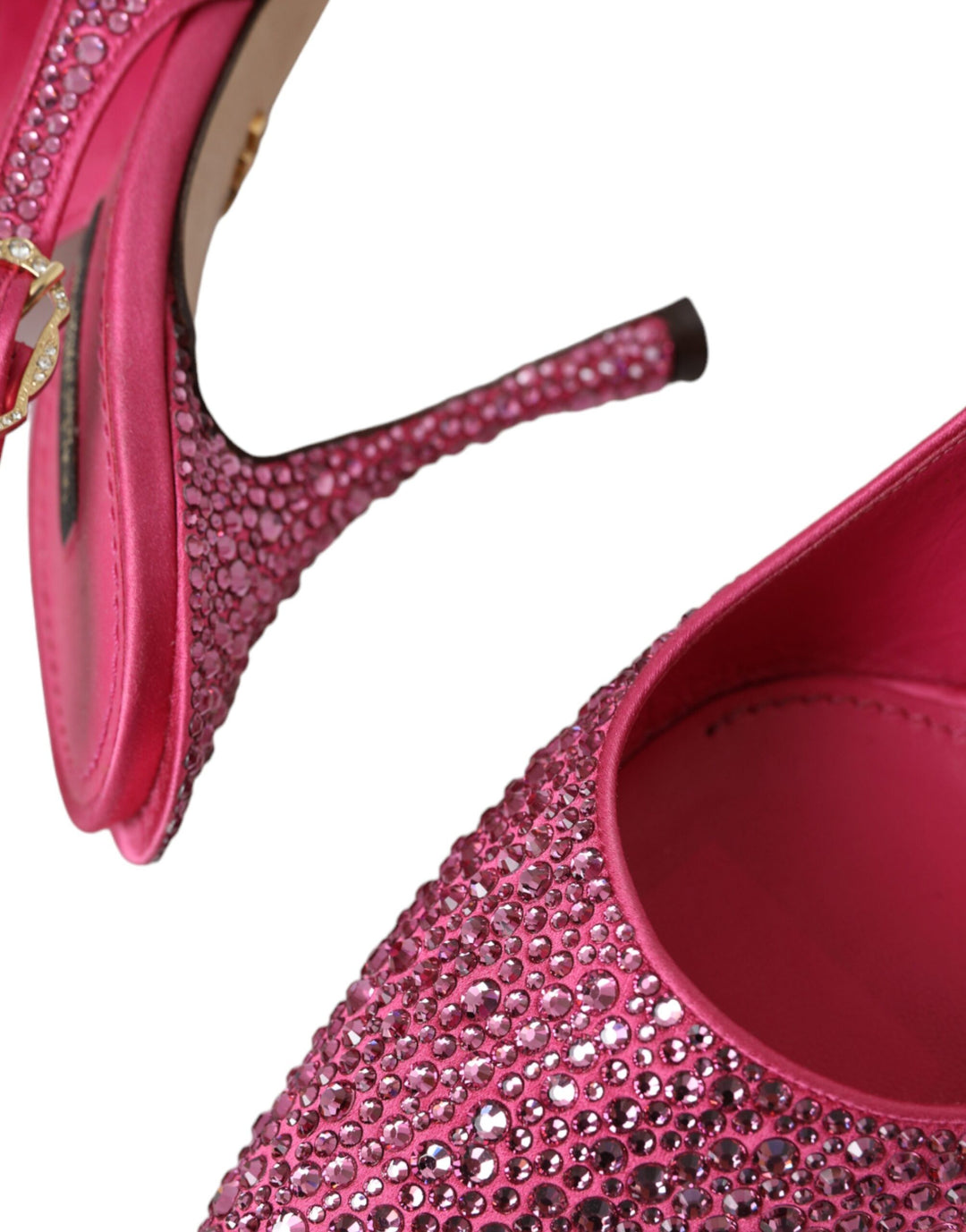 Pink Strass Crystal Heels Slingbacks Shoes