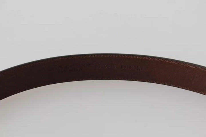 Brown Leather Gold Buckle Men Belt