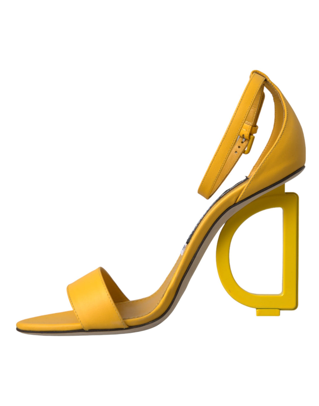 Yellow Leather DG Heels Sandals Shoes