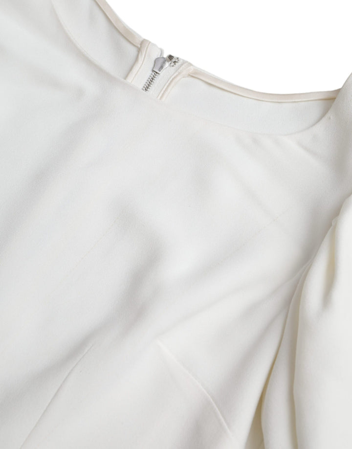 White Viscose Round Neck Short Sleeves Top