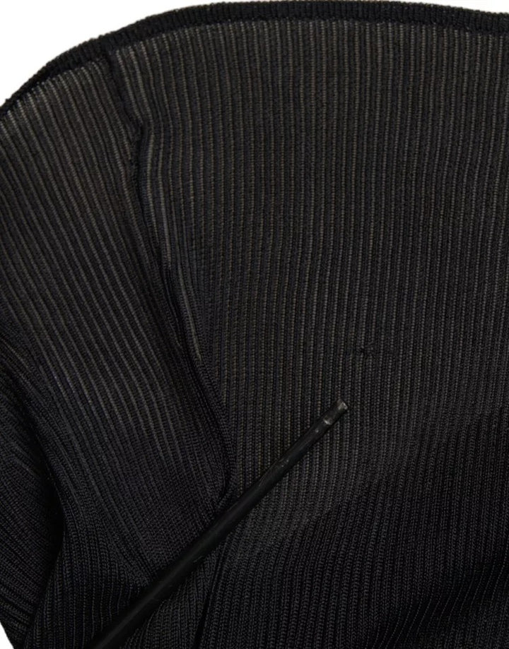 Black Viscose Turtle Neck Pullover Sweater