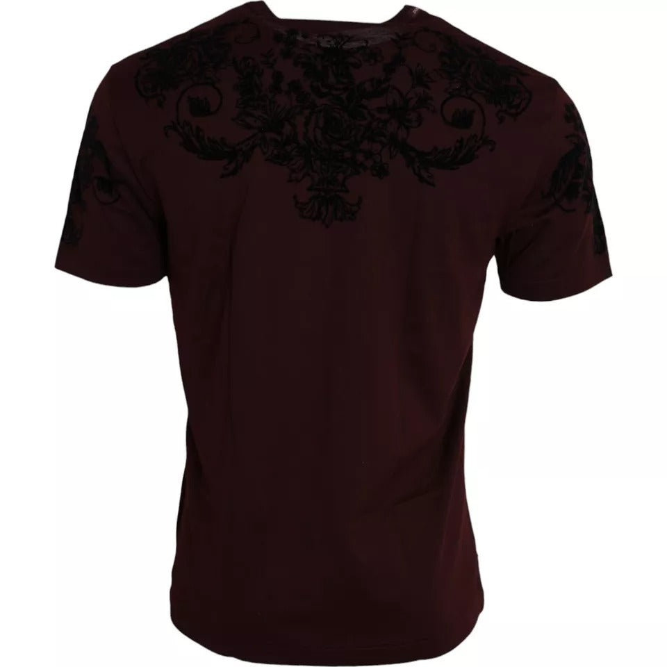 Maroon DG Crown Floral Crewneck Men T-shirt