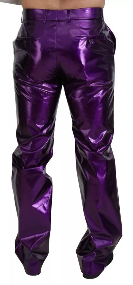 Purple Shining Men Casual Pants