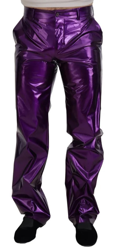 Purple Shining Men Casual Pants