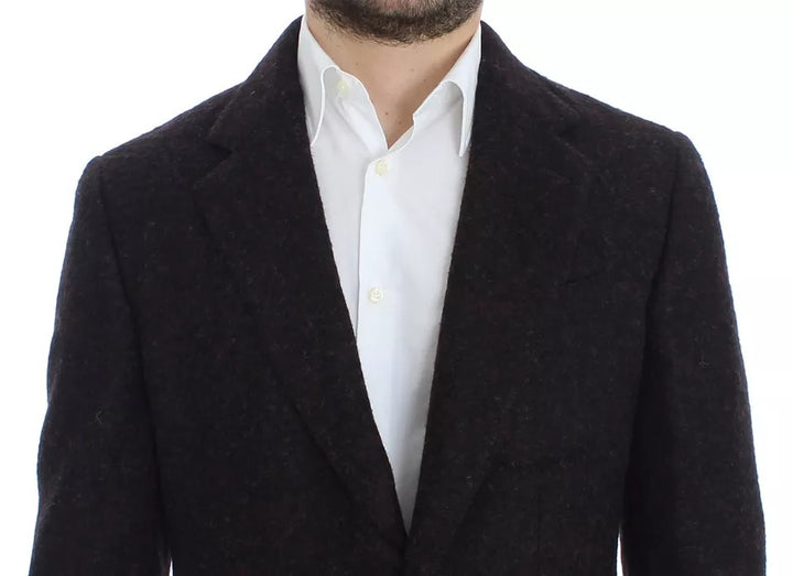 Bordeaux Alpaca Two Button Jacket Blazer