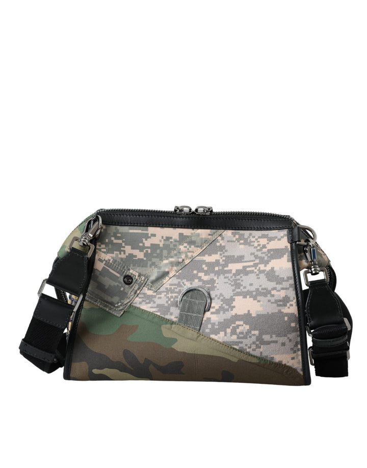 Multicolor Camouflage Patchwork Crossbody Bag