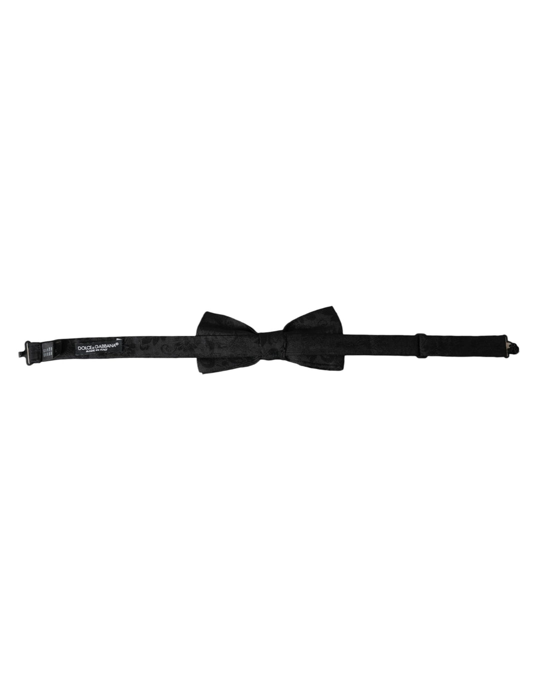 Black Silk Floral Adjustable Neck Men Bow Tie