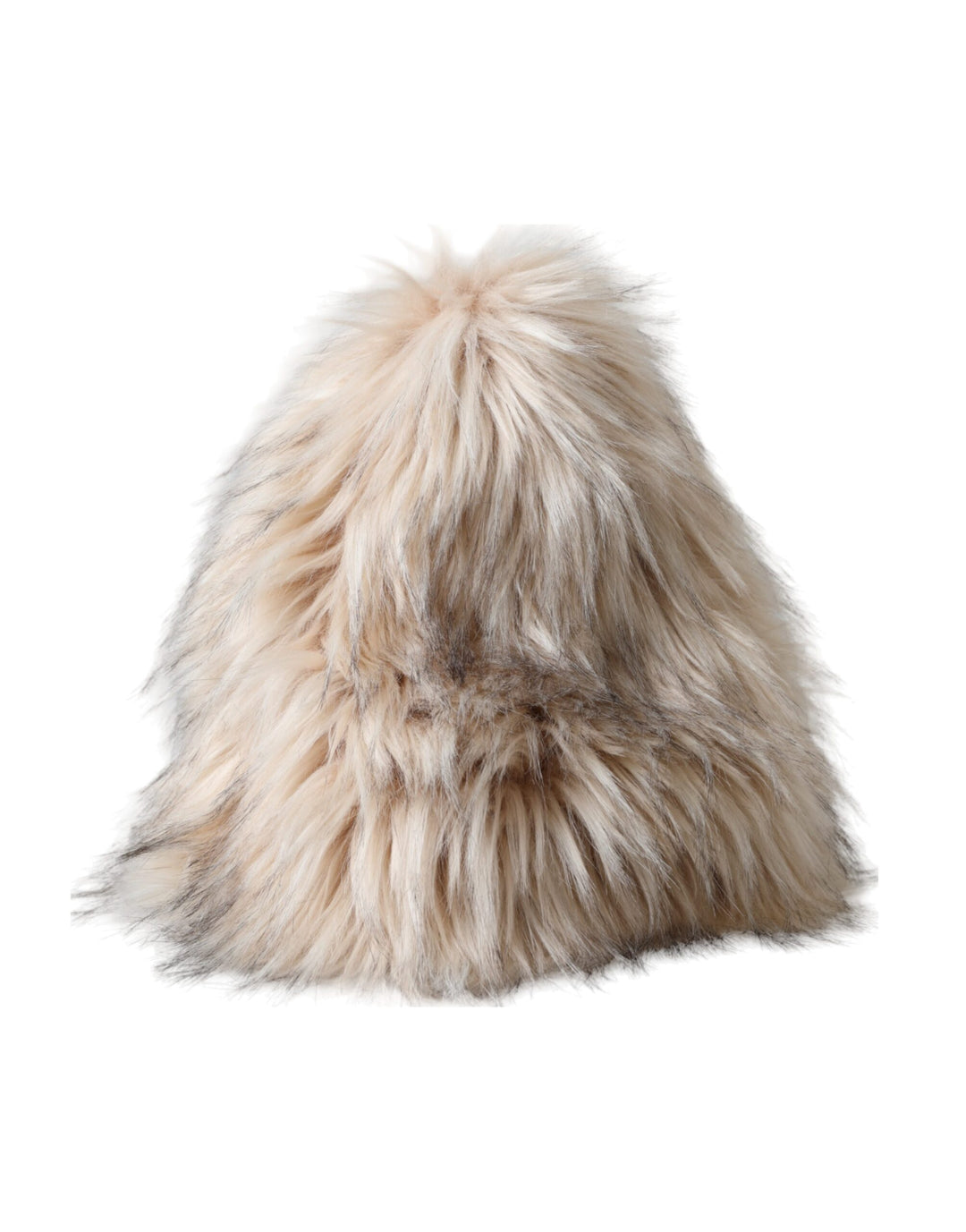 Beige Acrylic Fur Women Bucket Hat