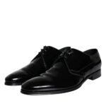 Black Calfskin Leather Derby Men Dress Shoes