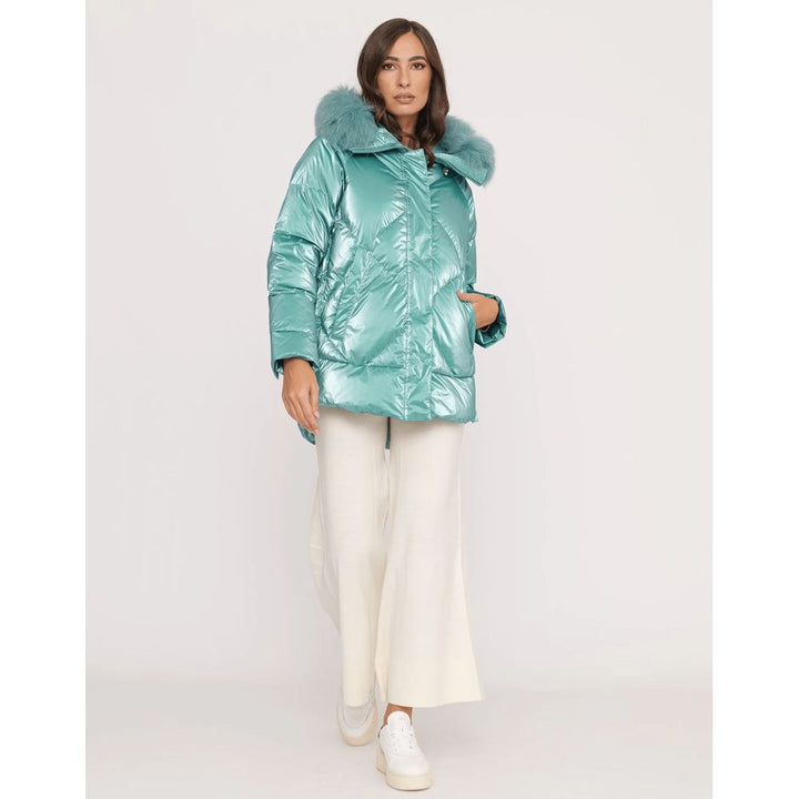 Light Blue Polyester Jackets & Coat