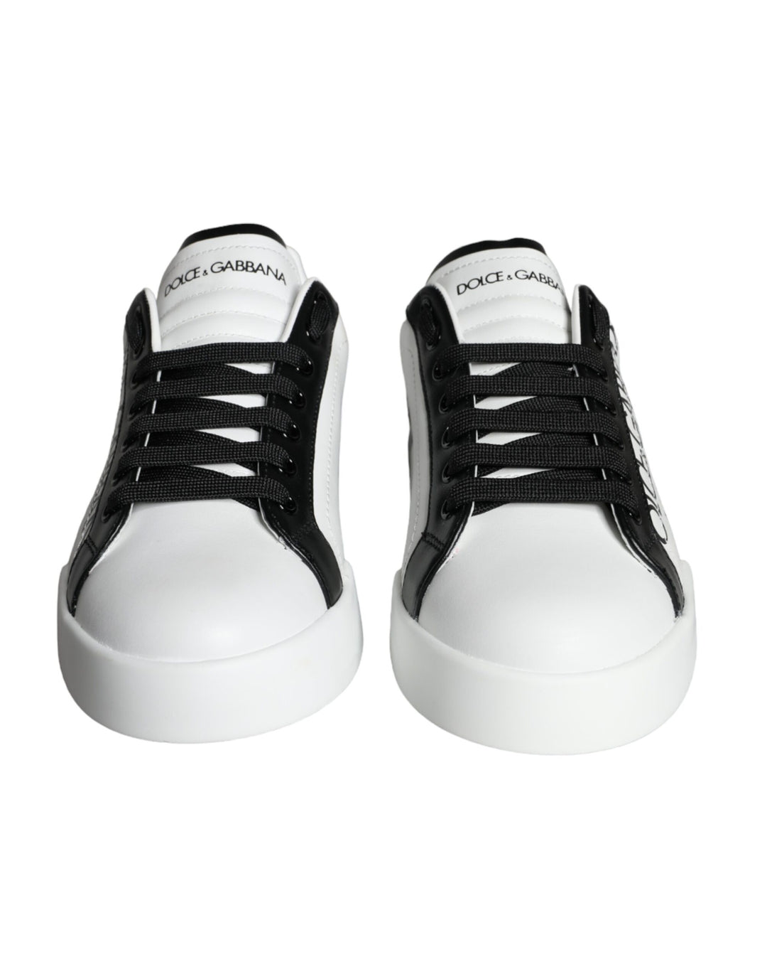 White Black Leather Crown Milano Sneakers Shoes