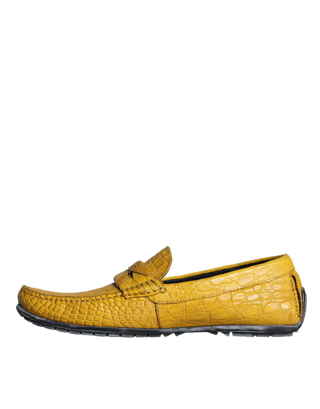 Yellow Leather Slip Mocassin Loafers Shoes