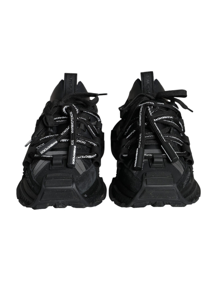 Black Low Top Space Lace Up Sneakers Shoes