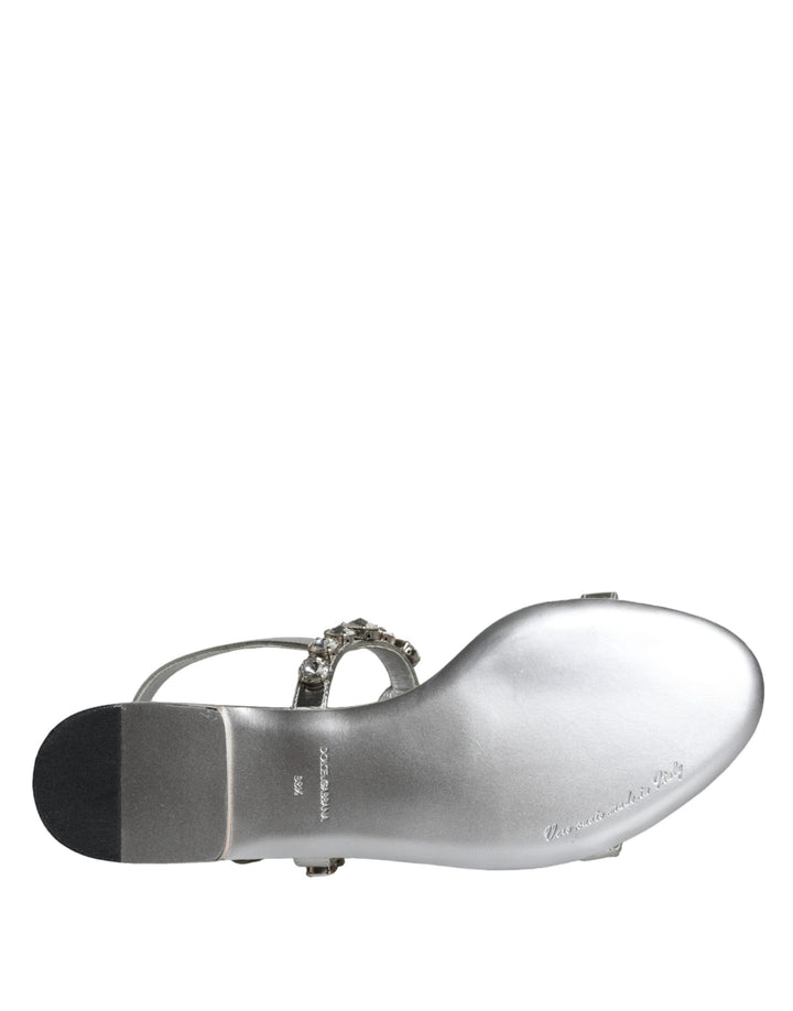 Silver Crystal Sandals Flats Flip Flops Shoes