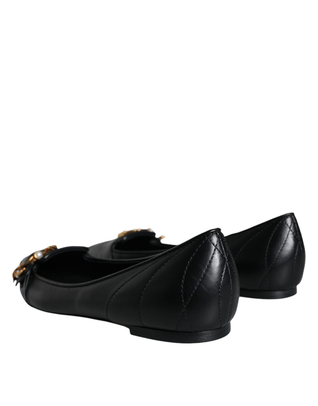 Black Devotion Leather Pointy Flats Shoes