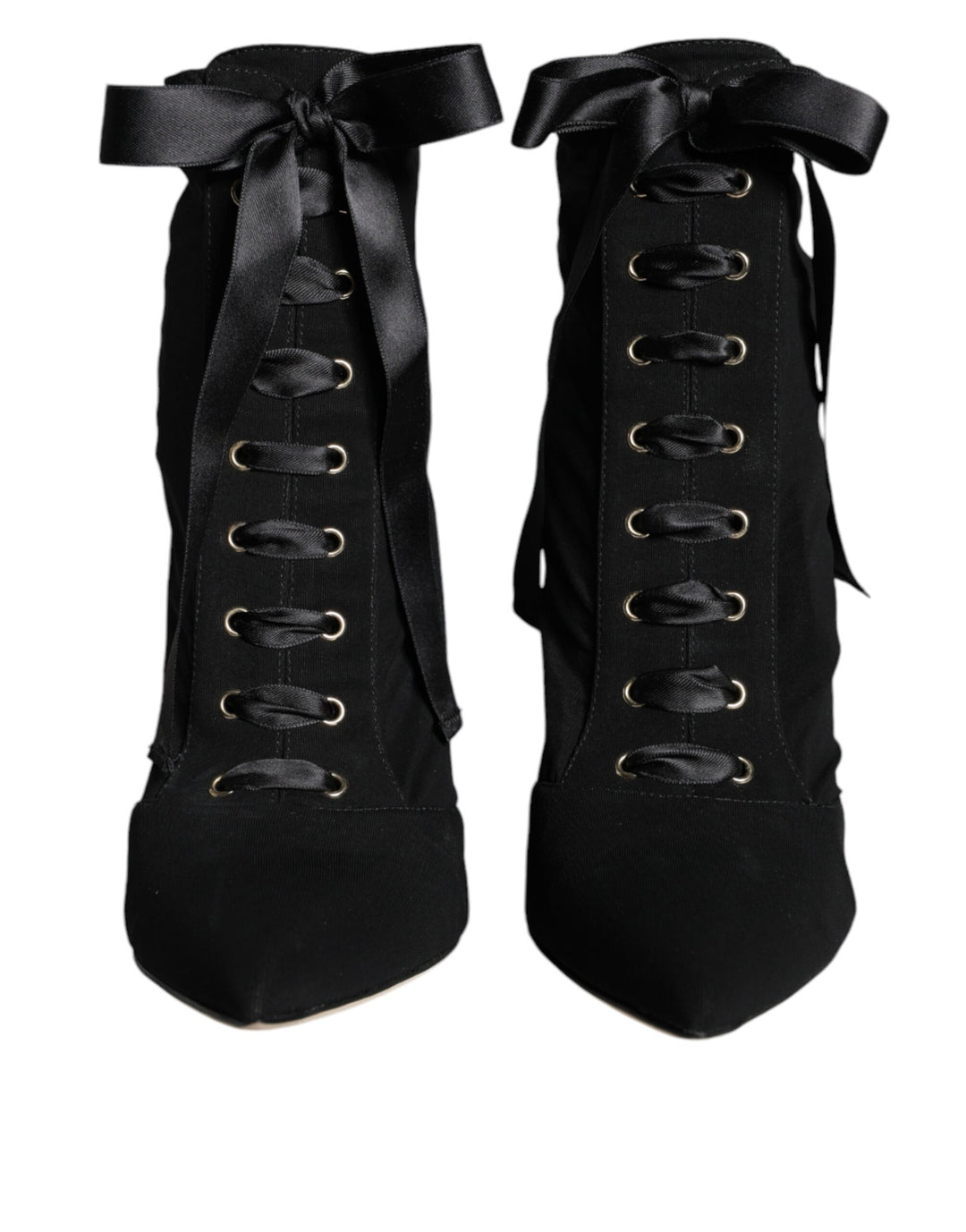 Black Jersey Stretch Ankle Booties Shoes