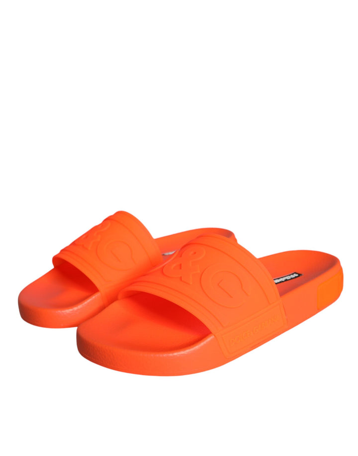 Orange Rubber Slides Sandals Beachwear Shoes