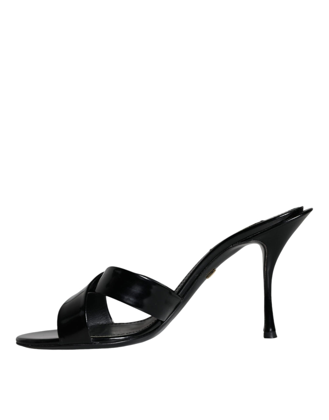 Black Leather Slides Keira Sandals Shoes