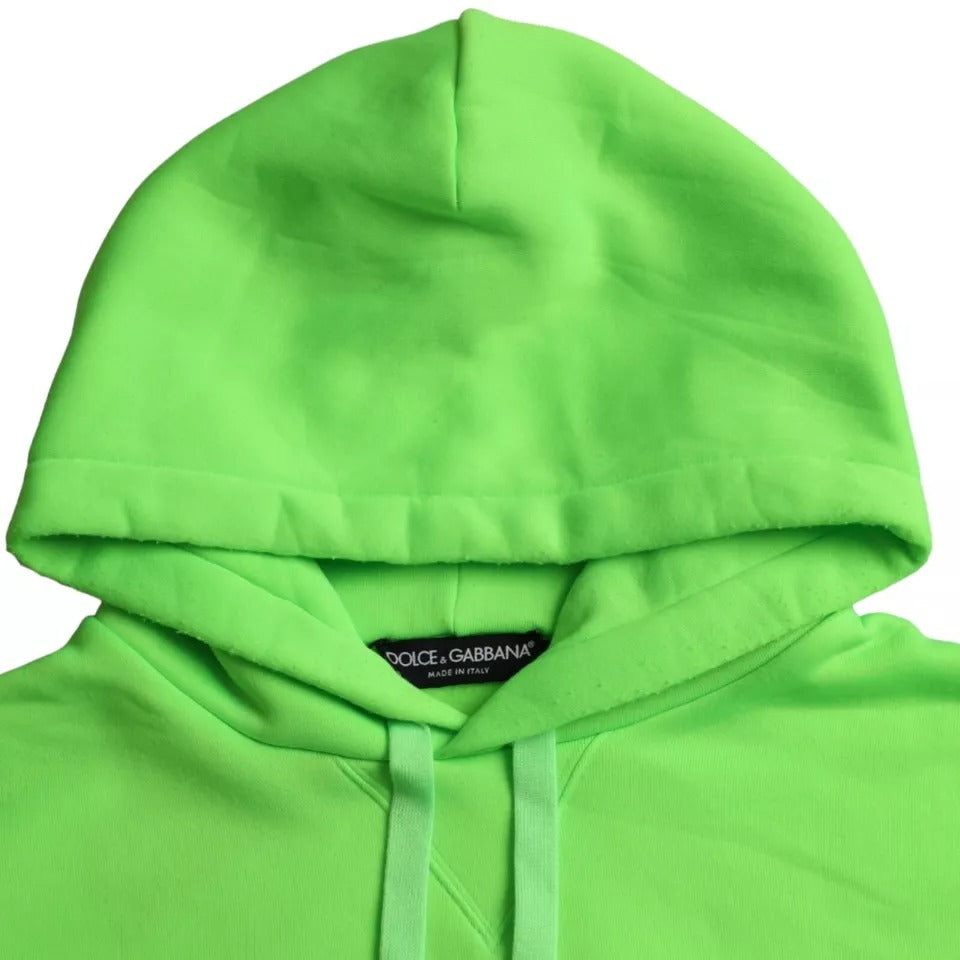 Green Logo Hooded Pullover Sweatshirt Sweater