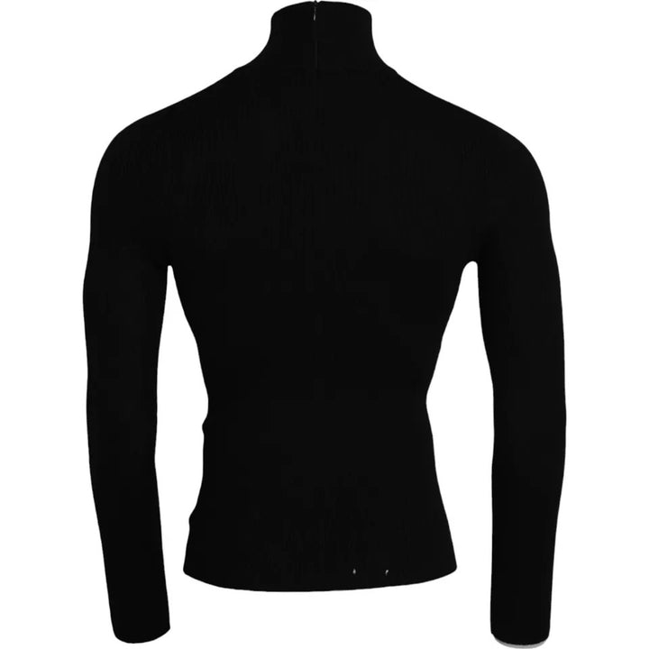 Black Wool Turtleneck Long Sleeves Sweater