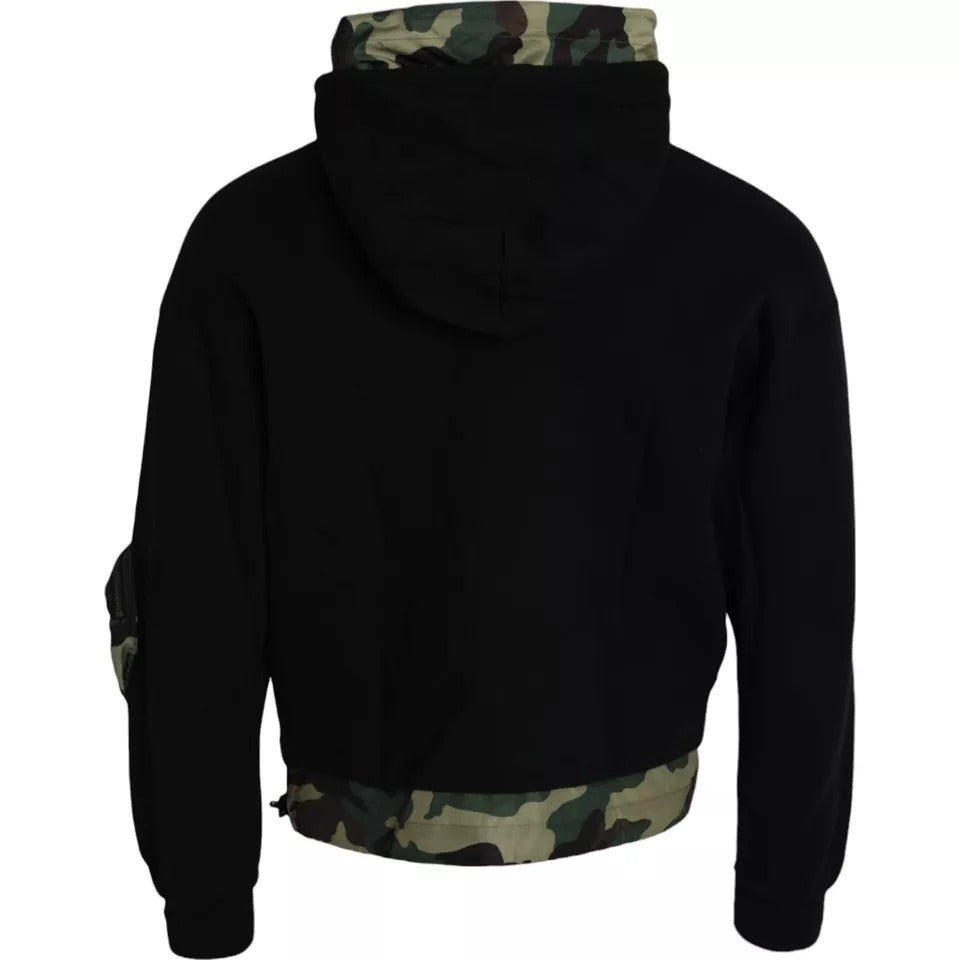 Black Camouflage Hooded Sweatshirt Sweater