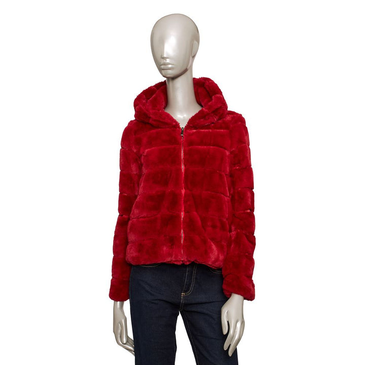 Red Polyester Jackets & Coat