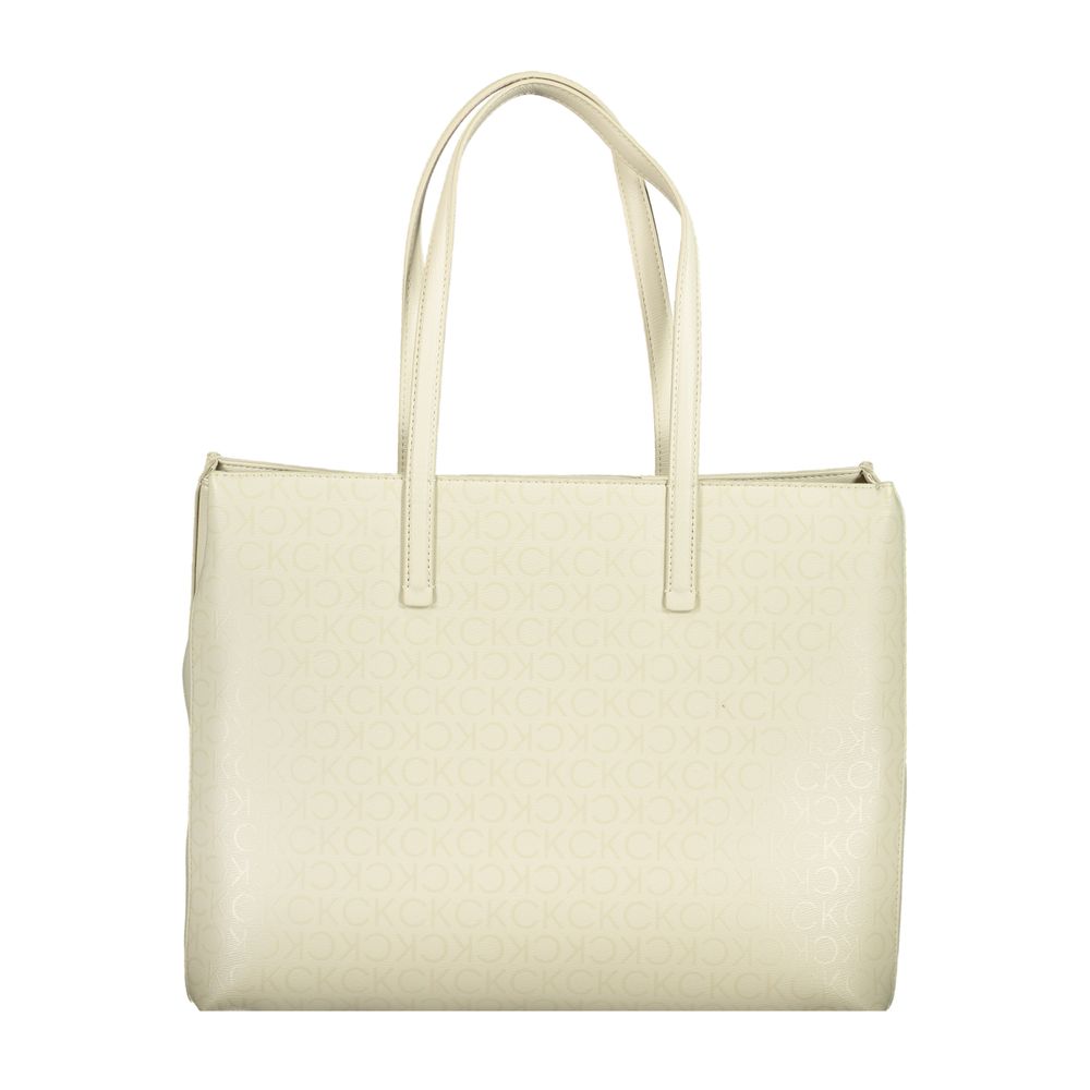 Beige Polyester Handbag