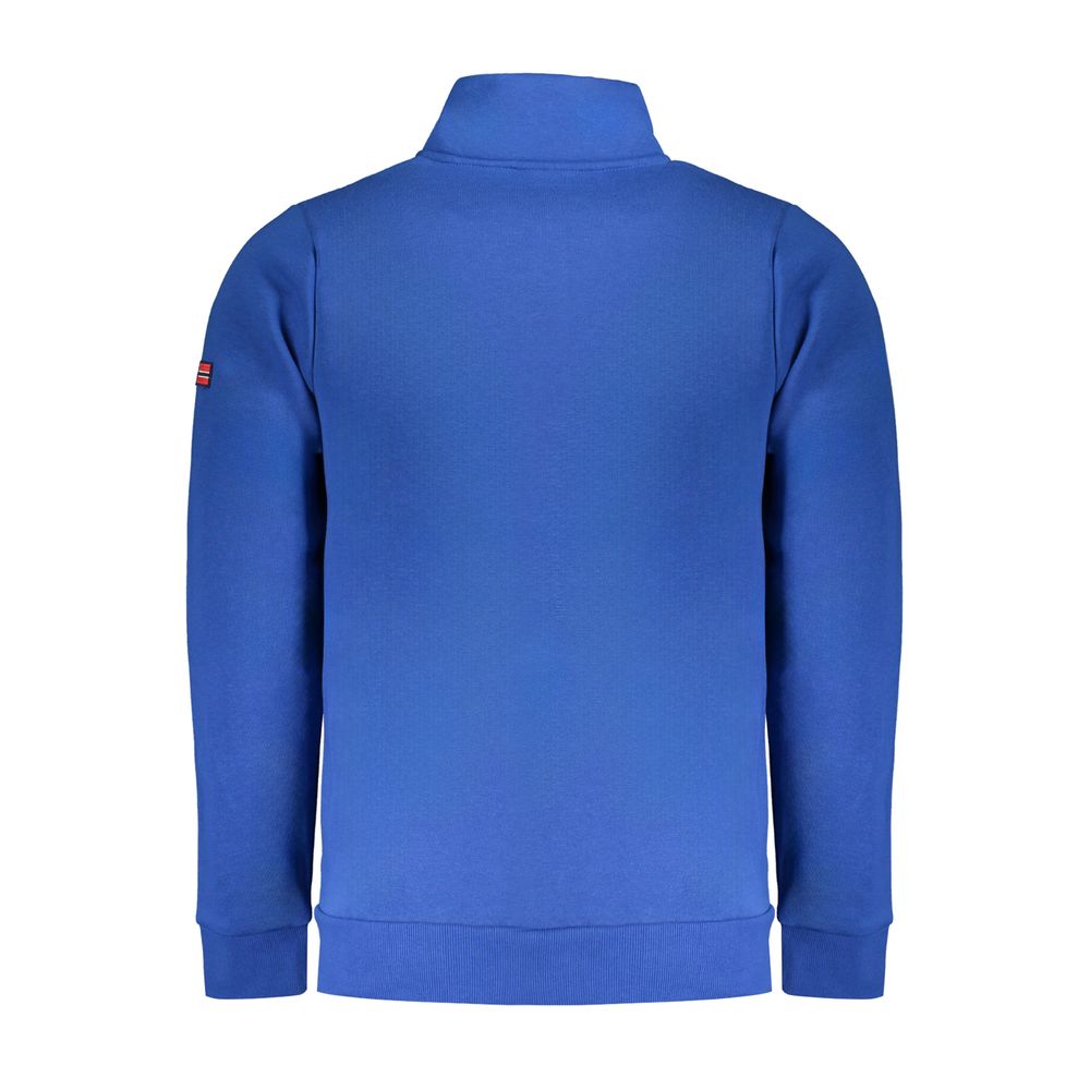 Blue Cotton Men Sweater