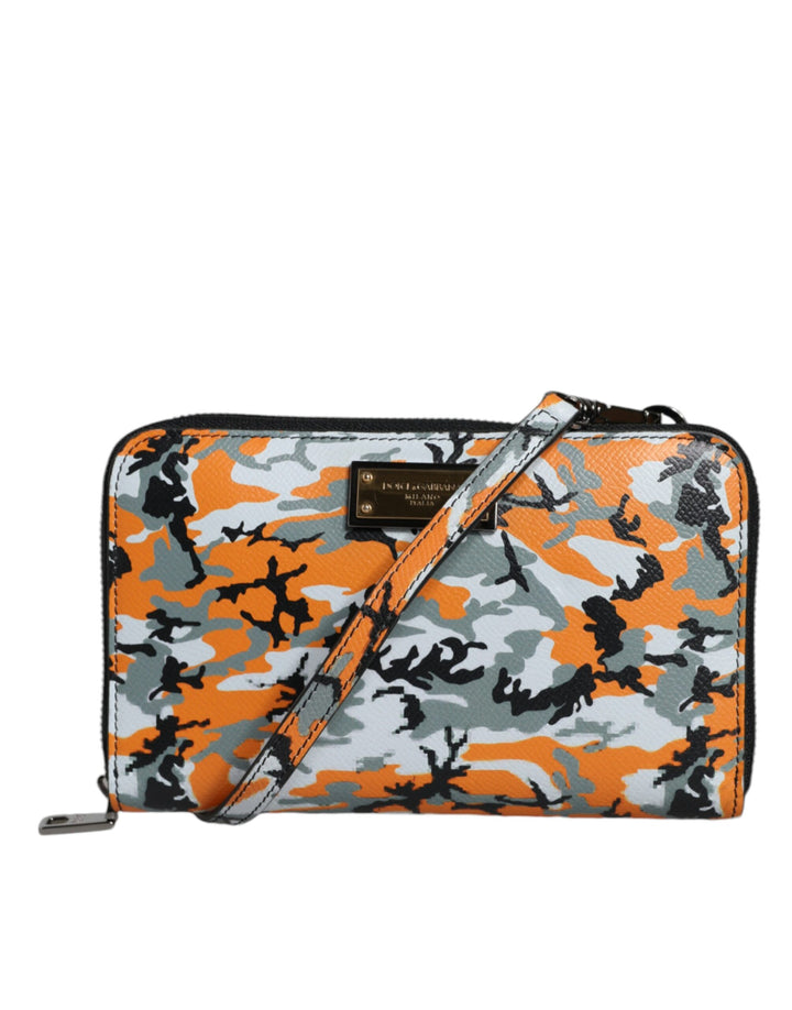 Multicolor Camouflage Leather Purse Cross Body Bag