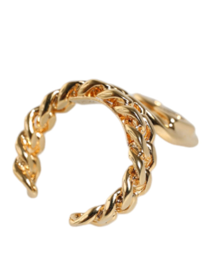 Gold Plated Open DG Logo Curb Chain Ring