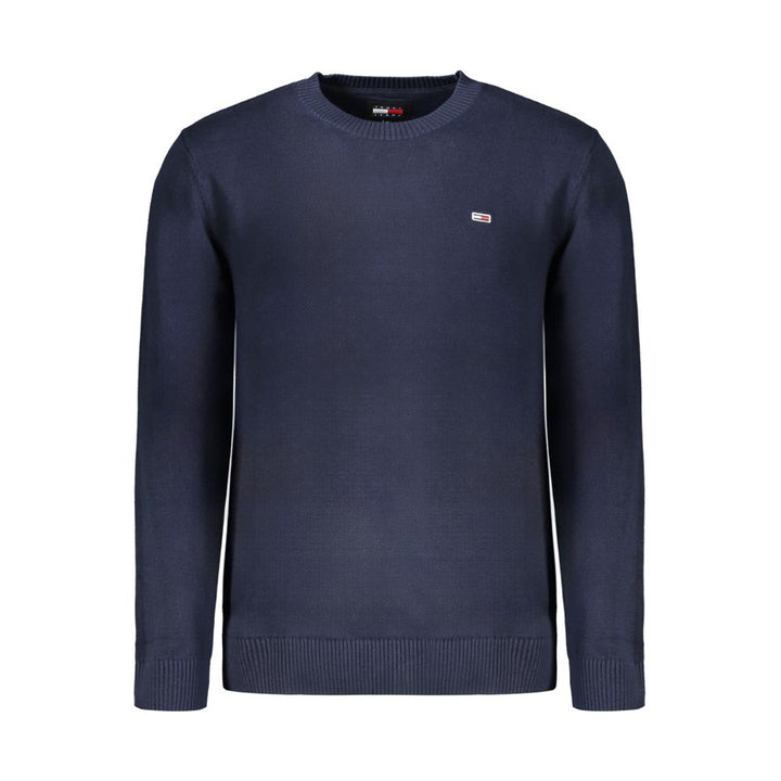 Blue Cotton Men Sweater