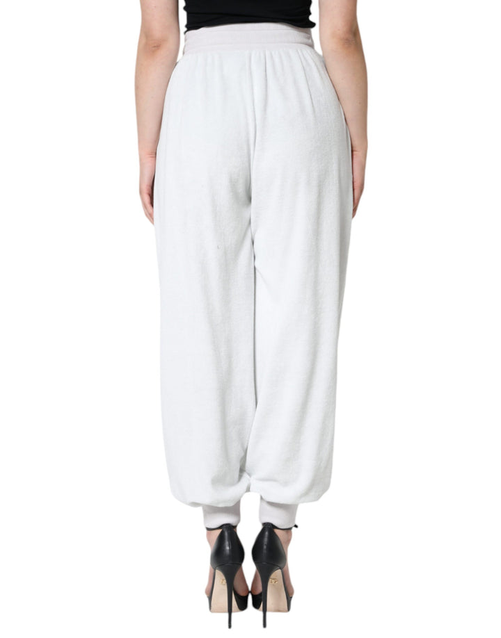 White Nylon Jogger Sweatpants Pants