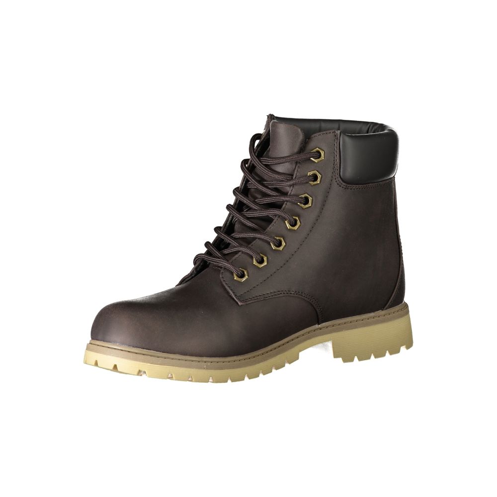 Brown Polyester Boot